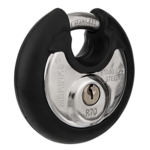 BRINKS 70mm Stainless Steel Keyed Discus Padlock - Black