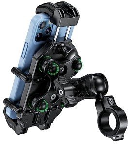 Unpickable Motorcycle Phone Holder with Lock & Dampener