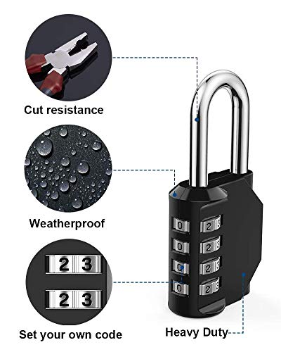 4 Digit Waterproof Combination Lock for Outdoor Use - 2 Pack