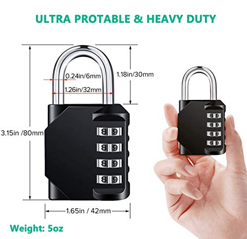 4 Digit Waterproof Combination Lock for Outdoor Use - 2 Pack