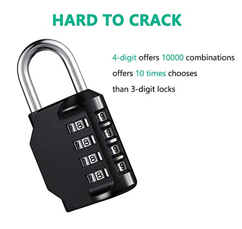 4 Digit Waterproof Combination Lock for Outdoor Use - 2 Pack