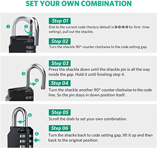 4 Digit Waterproof Combination Lock for Outdoor Use - 2 Pack