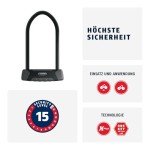 ABUS Granit X-Plus 540 Bike U-Lock, Black