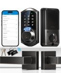 Veise Black Fingerprint Smart Lock with Lever Set