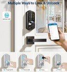Veise Black Fingerprint Smart Lock with Lever Set