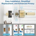 Smart Keyless Fingerprint Door Lock - Gold