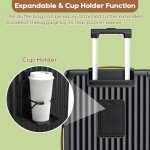 Expandable Carry-On Luggage with USB and Cup Holder