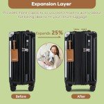 Expandable Carry-On Luggage with USB and Cup Holder