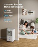Dravonic 34 Pint Smart Dehumidifier for Home