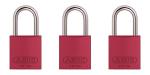 ABUS Red Lockout Tagout Safety Padlocks - 3 Pack
