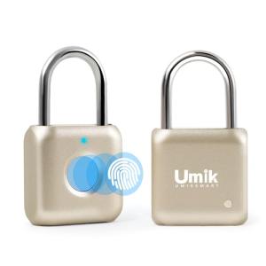 UMIKSMART Fingerprint Padlock - USB Rechargeable, Waterproof