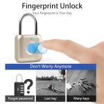 UMIKSMART Fingerprint Padlock - USB Rechargeable, Waterproof