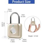 UMIKSMART Fingerprint Padlock - USB Rechargeable, Waterproof