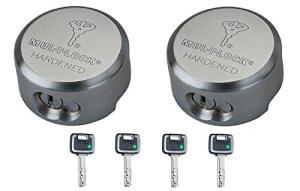 Mul-t-lock MT5+ TR 100 Hockey Puck Padlocks, 4 Keys