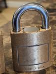 Set of 2 Brass Medeco Padlocks with Key