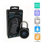 Fingerprint Padlock, Metal, Water Resistant, Satin Black