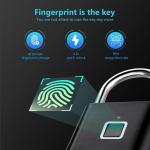 Fingerprint Biometric Padlock - Keyless and Rechargeable