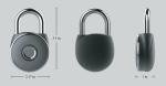 Fingerprint Padlock, Metal, Water Resistant, Satin Black