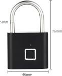 Fingerprint Biometric Padlock - Keyless and Rechargeable