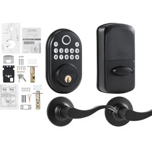 Keyless Fingerprint Door Lock with Level Handles