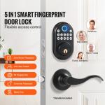 Keyless Fingerprint Door Lock with Level Handles