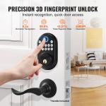 Keyless Fingerprint Door Lock with Level Handles