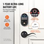 Keyless Fingerprint Door Lock with Level Handles