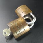 Set of 2 Medeco Brass Padlocks with Key