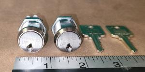 2 Medeco 1-1/8" Cam Locks with 2 Keys