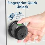 GeekTale Fingerprint Smart Deadbolt Lock - Black