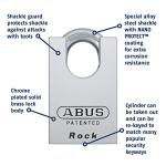 ABUS Rekeyable Chrome Brass Padlock, Zero Bitted