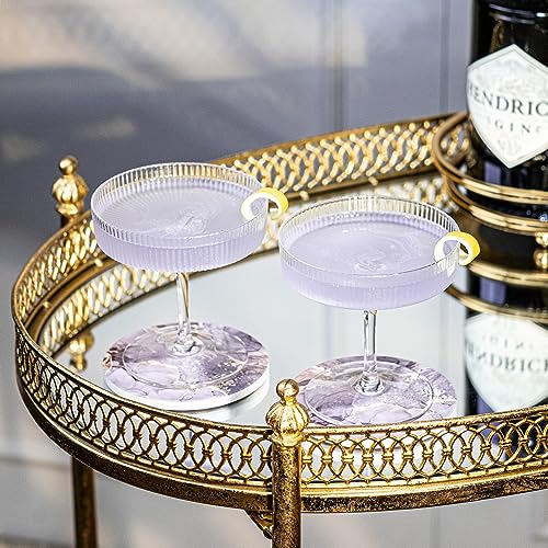 Art Deco Coupe Glasses Set - 4 Classic Cocktail Goblets