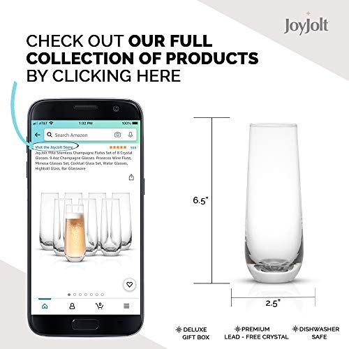 8-Piece Crystal Milo Stemless Champagne Flute Set