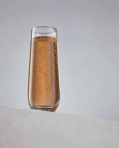 8-Piece Crystal Milo Stemless Champagne Flute Set