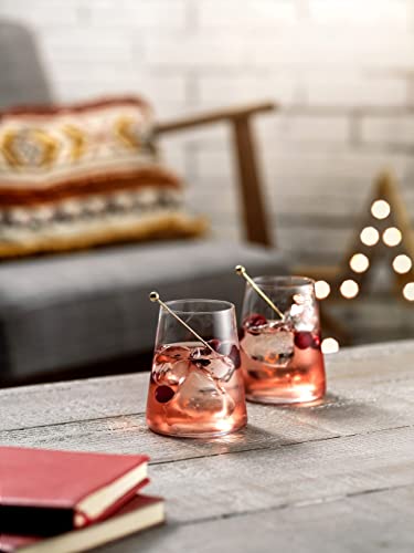 Stylish Set of 4 Stemless Wine Glasses