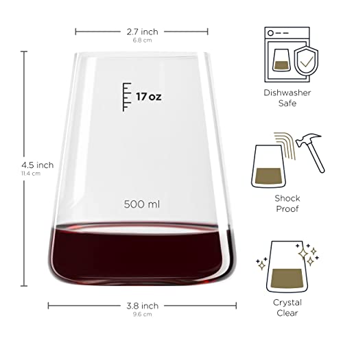 Stylish Set of 4 Stemless Wine Glasses