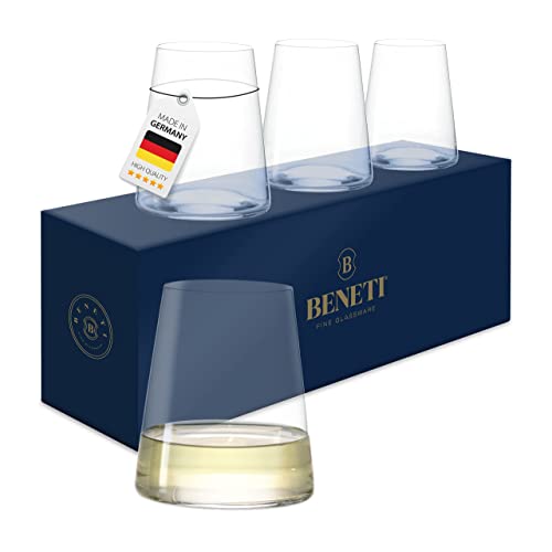 Stylish Set of 4 Stemless Wine Glasses
