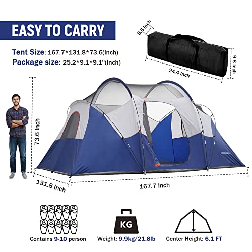10-Person Portable Camping Tent for Preppers