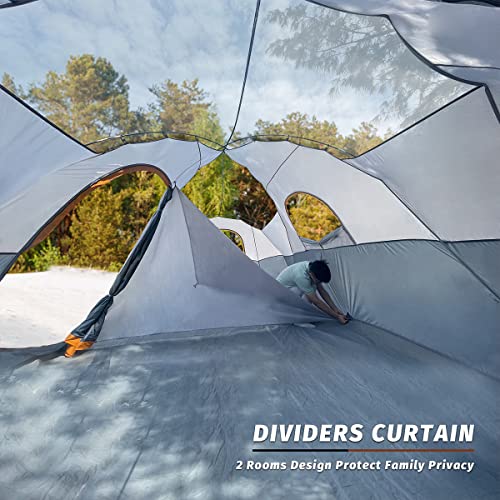 10-Person Family Camping Tent, Waterproof & Weather-Resistant