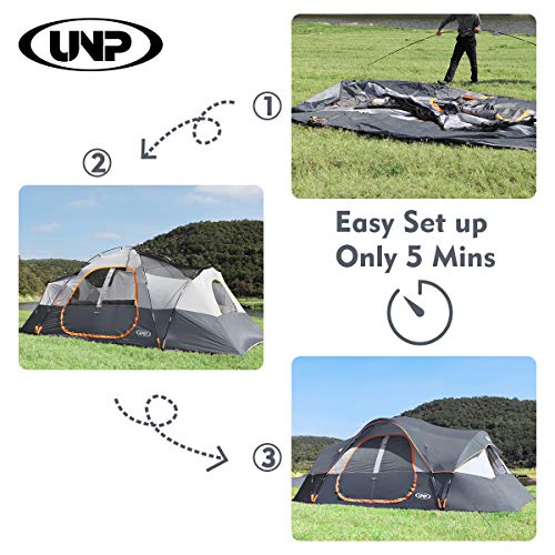 10-Person Family Camping Tent, Waterproof & Weather-Resistant