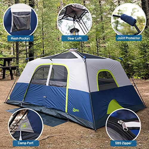10-Person Instant Cabin Tent with Rainfly