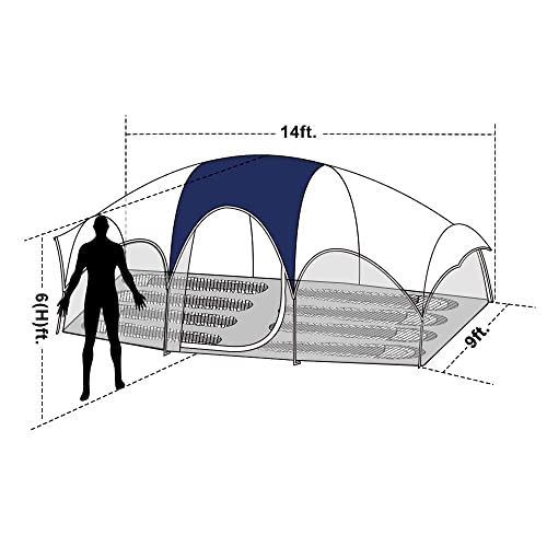 8-Person Waterproof Camping Tent with Divided Room