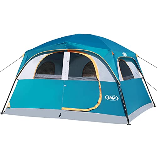 6-Person Waterproof Cabin Tent with Mesh Windows