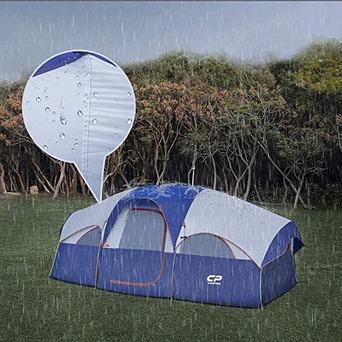 8-Person Waterproof Camping Tent with Divided Room