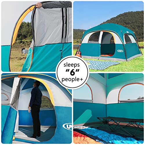 6-Person Waterproof Cabin Tent with Mesh Windows