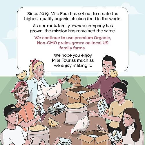 Mile Four Organic Layer Chicken Feed | 100% US Grown | Non-GMO | Corn & Soy-Free | 16% Protein | 46 lbs