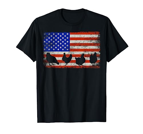 American Flag Chickens Chicken Owners Chicken Themed Gift T-Shirt