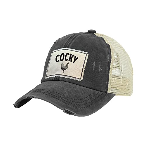 Vintage Distressed Trucker Hat - Funny Chicken Rooster