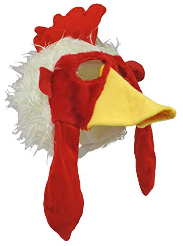 Large Red Chicken Rooster Plush Mask Hat