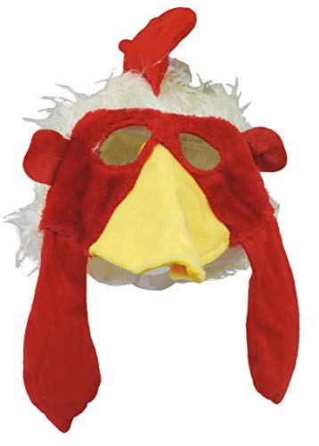 Large Red Chicken Rooster Plush Mask Hat